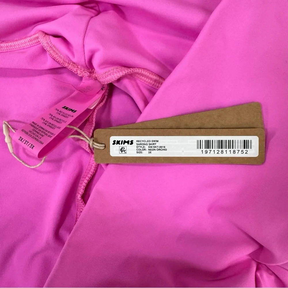 NWT Skims Recycled Swim Sarong Skirt SW-SKT-0016 Neon Orchid 3X‎